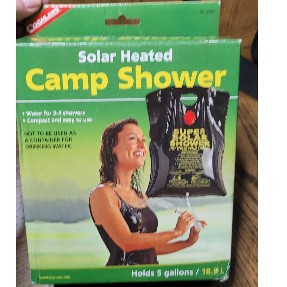 Coghlans Solar Heated Camp Shower 5 Gallon Portable Outdoor 9965 Black